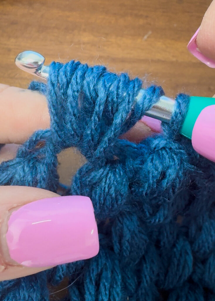 puff stitch 9 loops on hook